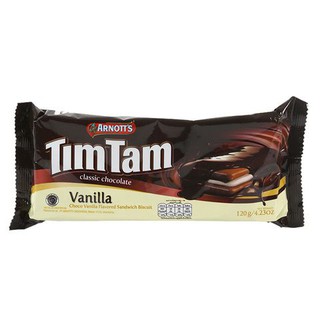 Arnotts Tim Tam Chocolate Vanilla Biscuit 105g  ทิม แทม อาร์นอต ช็อกโกแลตบิสกิตวานิลลา 105 กรัม แพ็ค 4 ชิ้น