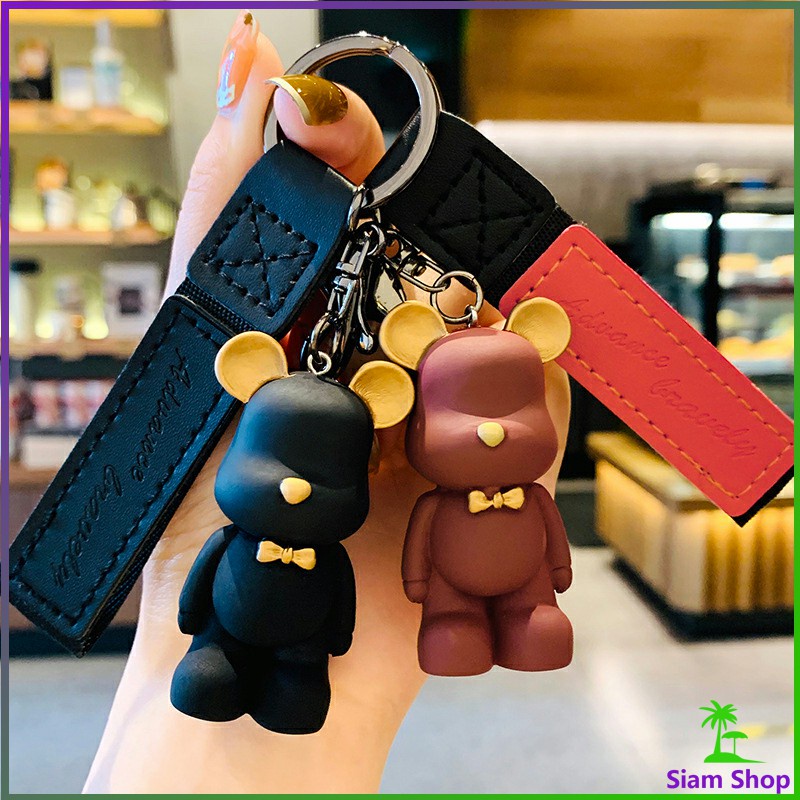พวงกุญแจแฟชั่นยุโรปเหนือหมีผูกโบว์ พวงกุญแจหมี จี้ห้อยกระเป๋า keychain