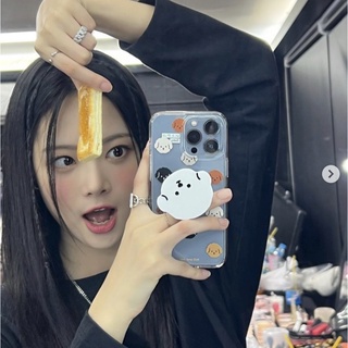 mill and moi / Le Sserafim eunchae wear - Puddle Pattern Hard Jelly Case (PC+Edge TPU) griptok option / clear puppy cute korea Kpop idol fashion