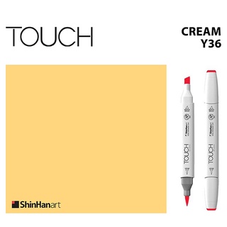 TOUCH TWIN BRUSH MARKER Y36 (CREAM) / มาร์คเกอร์หัวพู่กัน-หัวตัดขนาดกลาง รหัส Y36 (CREAM)