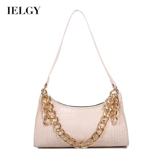 IELGY Crocodile pattern underarm shoulder bag simple and elegant womens