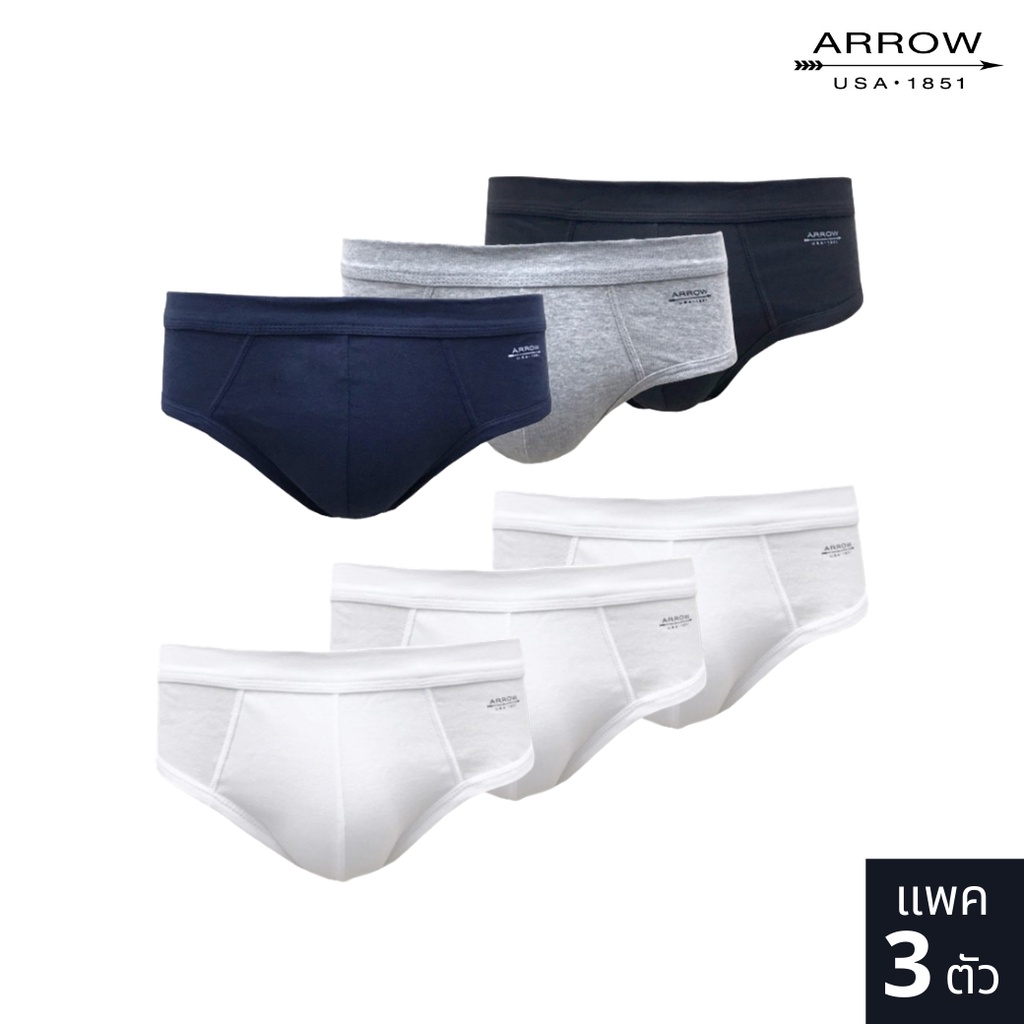ARROW COTTON RIB (PACK 3ตัว) กางเกงในชาย มี 2 Set ให้เลือก  รุ่น MXWH93C