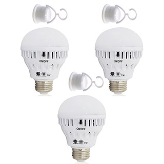 IWACHI หลอดไฟอัจฉริยะ LED 7W. แสงขาว Day Light (สีขาว) แพ็ค 3 หลอด