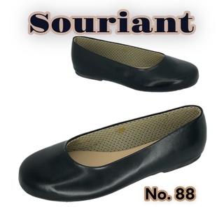 Souriant No.88 รองเท้าคัดชูทรงหัวกลมซับฟองน้ำใส่สบายเท้า ระดับความนุ่มพื้น6มิล