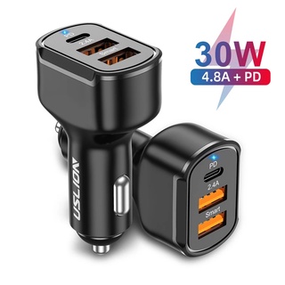 อะแดปเตอร์พาวเวอร์ชาร์จ 30W PD 2.4A Dual USB แบบพกพา สําหรับโทรศัพท์มือถือ