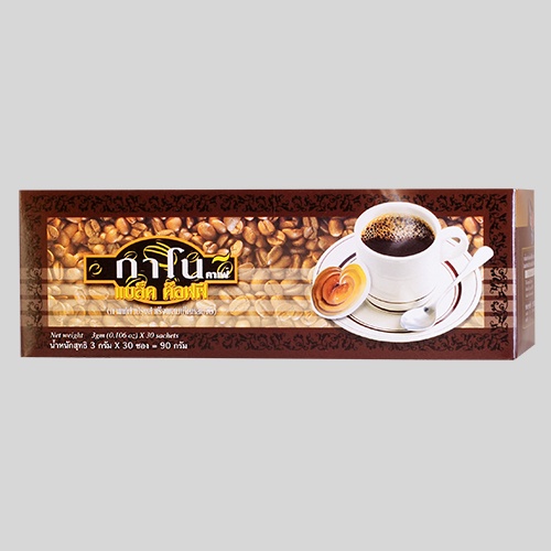 กาแฟดำกาโน คลาสสิค GANO BLACK COFFEE กาแฟดำผสมเห็ดหลินจือ กล่องบรรจุ 30 ซอง