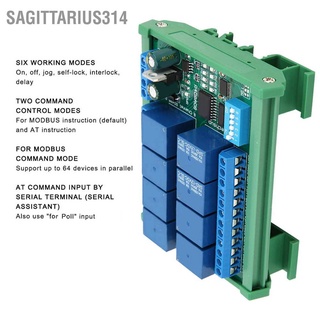 Sagittarius314 12V 8‑Channel RS485 Relay PLC Expansion Board for RTU Protocol Remote Control