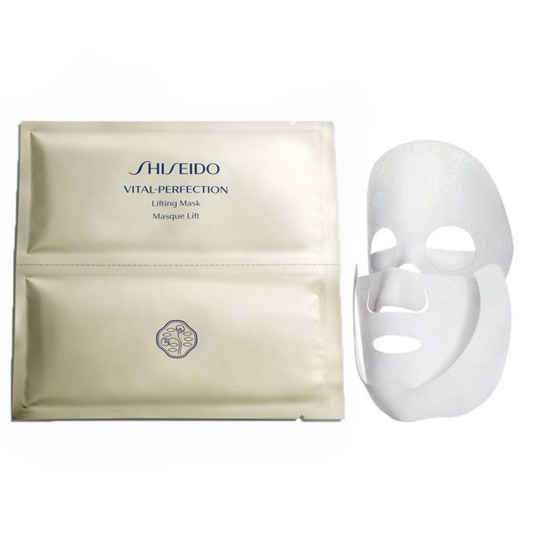 มาส์ค หน้า SHISEIDO vital perfection lifting mask ชิเซโด้ แผ่นมาส์กหน้าแบบแยก 2 ส่วน ซองสีทองแพ็คติด