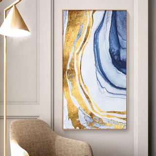 Abstract Flowing Color Golden Canvas Posters Print Modern Decor Wall Art Pictures