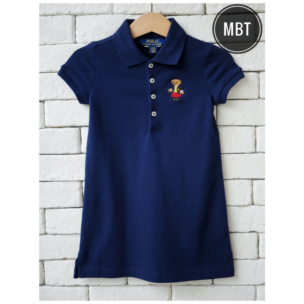 POLO RALPH LAUREN POLO BEAR KIDS STRETCH MESH POLO DRESS | Shopee Thailand