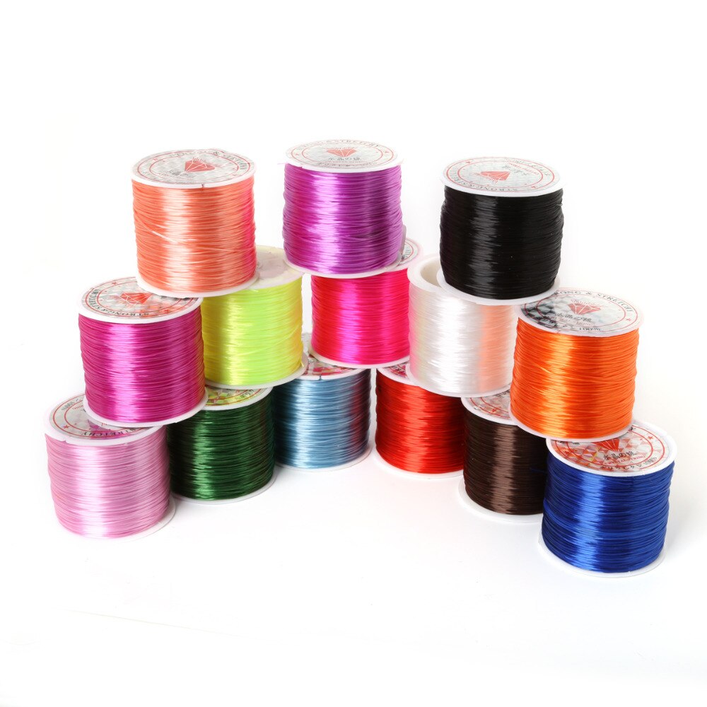 เชือกยืดใสคริสตัลสำหรับร้อยลูกปัด ขนาด 0.5-1.0 มม. สำหรับ DIY งานเครื่องประดับทำสร้อยคอและสร้อยข้อมือ