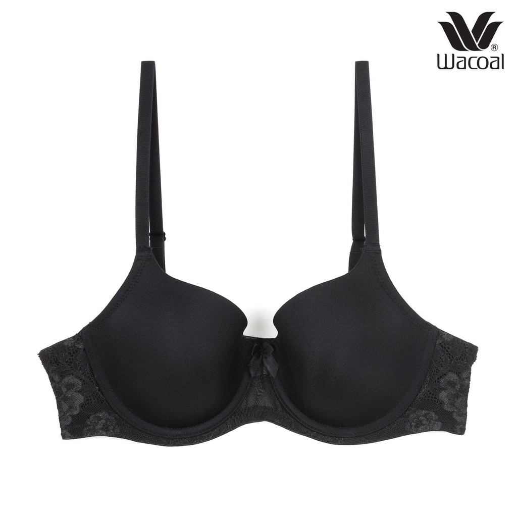 Wacoal Basic Bra รุ่น WB9895 สีดำ (BL) เต้าseamless มีโครง side fit ช่วยโอบเนื้อเต้าทรงด้านข้าง วาโก