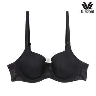 Wacoal Basic Bra รุ่น WB9895 สีดำ (BL) เต้าseamless มีโครง side fit ช่วยโอบเนื้อเต้าทรงด้านข้าง วาโก้ บรา เสื้อใน ชั้นใน