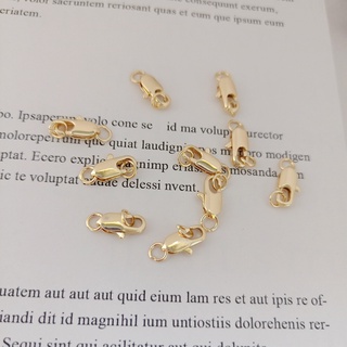 10pcs ตะขอก้ามปู ชุบทอง 14K 801 802 สําหรับเชื่อมต่อเครื่องประดับ สร้อยข้อมือ diy