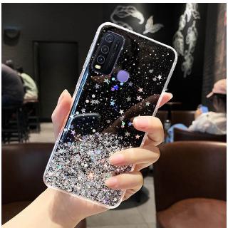 เคสโทรศัพท์มือถือแบบนิ่ม ใส แต่งกลิตเตอร์ ดาวระยิบระยับ สําหรับ Vivo Y30 Y50 X50Pro X50