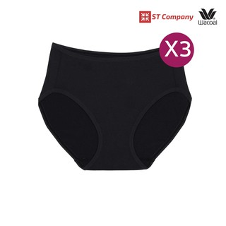 Wacoal Half Panty กางเกงใน แบบครึ่งตัว 3 ตัว สีดำ (BL) รุ่น WU3287 ทรงบิกินี่ ขอบเรียบ Bikini ตัวใหญ ไซส์ใหญ่ XL XXL