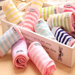 กางเกงในผ้าฝ้ายลายทางกับสีพื้นเอวต่ำfreesizeพร้อมส่งราคาโล้ะๆ