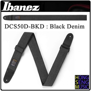 สายสะพายกีตาร์ และ เบส Ibanez DCS50D-BKD ลายผ้ายีนส์สีดำ