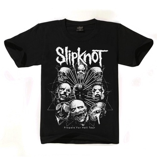 เสื้อยืดครอปเสื้อยืดลําลอง แขนสั้น พิมพ์ลาย Slipknots d เหมาะกับฤดูร้อน สําหรับผู้ชาย และผู้หญิง Hell Tour Y2k Streetwea