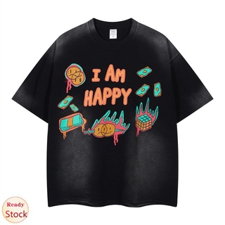 Anime Graphic T shirts Harajuku Oversized T-shirt Cotton Retro Graffiti Print Tops Hip Hop Men Streetwear Summer Vintage