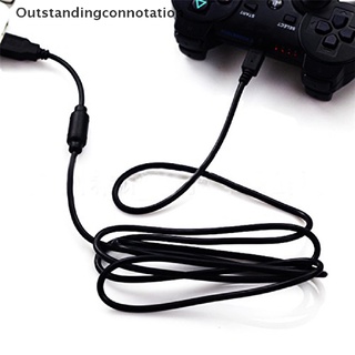 [Outstandingconnotation] สายชาร์จ USB 2.0 5-Pin 1.8 ม. สีดํา สําหรับจอยเกมไร้สาย Ps3