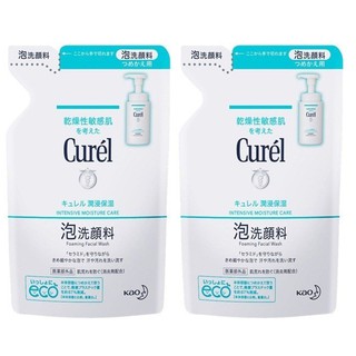 KAO CUREL โฟมล้างหน้า คิวเรล อินเทนซีฟ มอยส์เจอร์ แคร์ โฟมมิ่ง เฟเชียล วอช ถุงเติมรีฟิล ชุดละ 2 ถุง ถุงละ 130 มิลลิลิตร