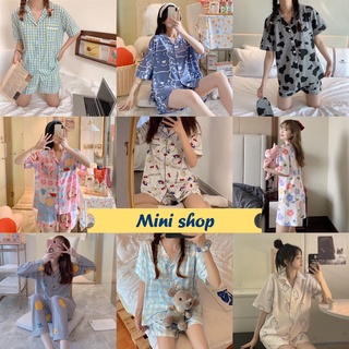 Mini shop🌸พร้อมส่ง🌸 (DX-SY) ชุดนอน เสื้อแขนสั้น+กางเกงขาสั้น/เสื้อแขนยาว+กางเกงขายาว 05