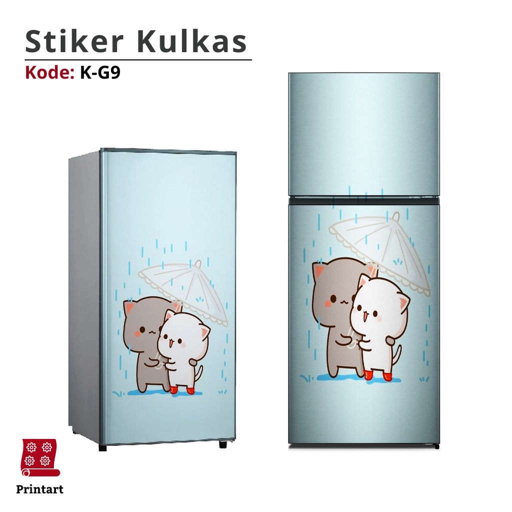 สติ๊กเกอร์ติดตู้เย็น 1 ประตู และ 2 ประตู รหัส Cat Motif K-G9