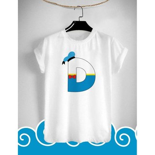 เสื้ออักษร โดนัล หมวกสีฟ้า ตัว D ลายน่ารักๆ