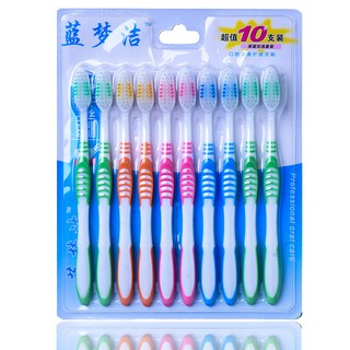 แปรงสีฟัน แปรงสีฟันขนชาโคล แบบนุ่ม 10 ชิ้น