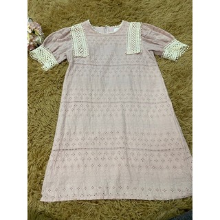 🌈🌈สวยจริง "Hiso Hiso " pastel pink dress🌈 สภาพใหม่🌈🌈 งานดีผ้านิ่มๆ แขนระบายเก๋สวยทั้งชุด น่ารักมากมายจ้า