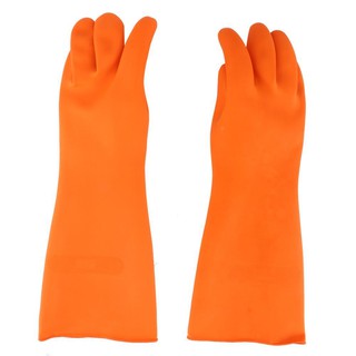 ถุงมือยางอุตสาหกรรม STRONGMAN 16 นิ้ว L สีส้ม  INDUSTRIAL RUBBER GLOVES STRONGMAN GENERAL L ORANGE