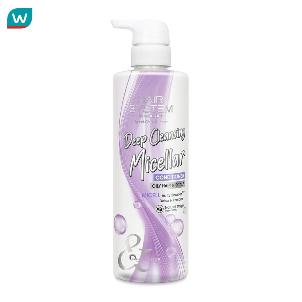 Hair System by Watsons แฮร์ ซิสเตม บาย วัตสัน ดีพ คลีนซิ่ง ไมเซล่า คอนดิชั่นเนอร์ 500มล.