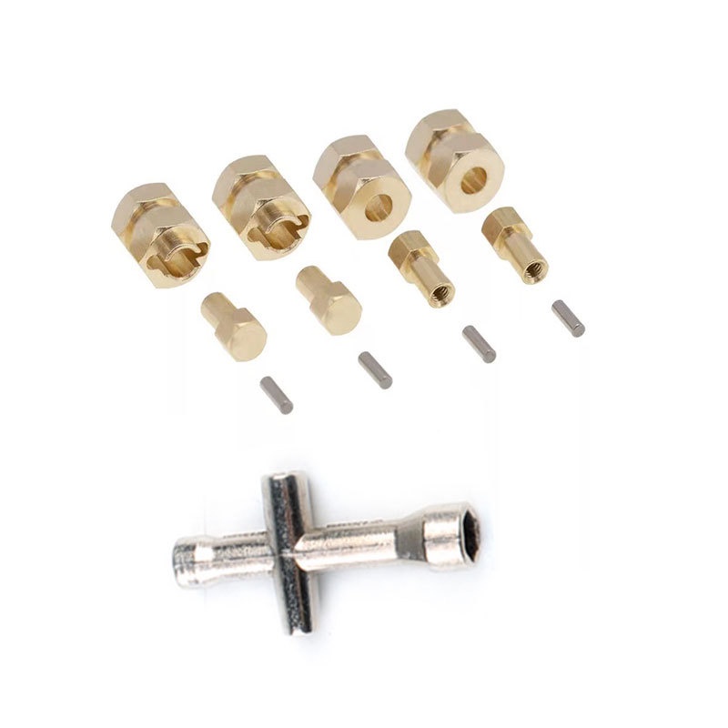 SCX24 ทองเหลือง Extension Apater ข้างเดียวขยับขยาย 4 มม.สําหรับ 1/24 RC รถ Axial SCX24 90081