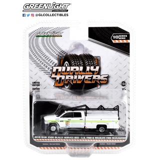 Greenlight 1/64 Dually Drivers Series 10 2018 RAM 3500 Dually Service Bed - U.S. Fish &amp; Wildlife Fire Management 46100-E