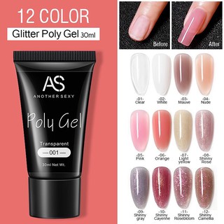 Poly Gel โพลีเจล AS30ml. ไว้สำหรับต่อเล้บให้ดูยาวขึ้น ไว้สำหรับงานฝั่งอะไหล่ได้ ติดแน่นสุดๆ