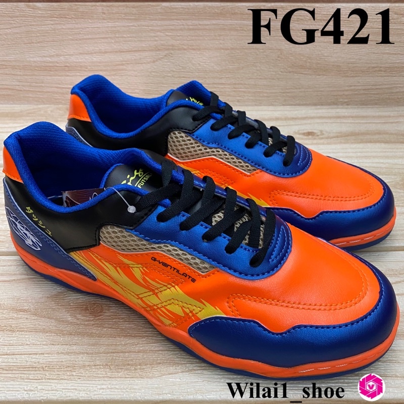 GiGa FG421 รองเท้าฟุตซอลกีก้า (37-44) สีขาว/กรม/ส้ม - รูปที่ 5