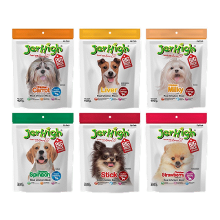Jerhigh เจอร์ไฮ สติ้ก ขนมหมา ขนมสุนัข อาหารสุนัข 400 กรัม บรรจุ 1 ซอง