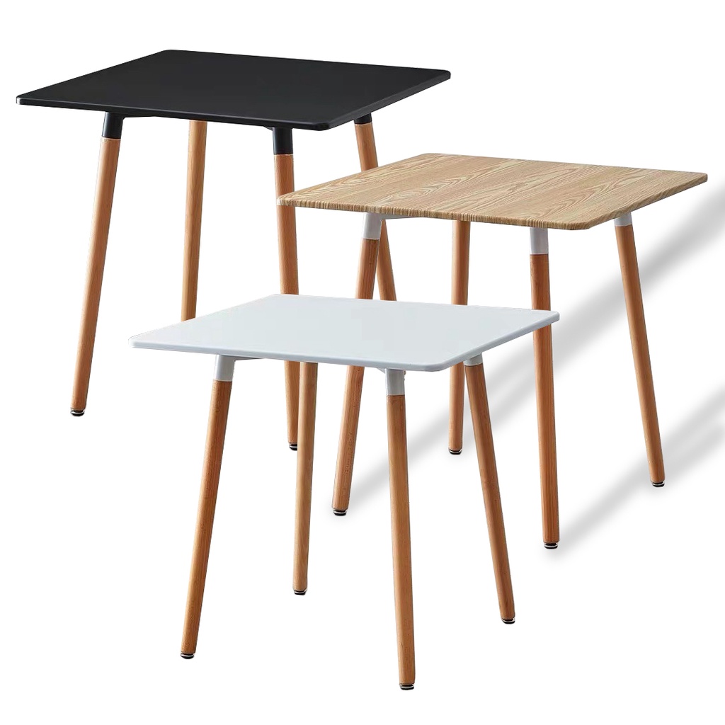 โต๊ะกินข้าวทรงเหลี่ยม ท็อปไม้MDF ปิดผิวเมลามีนขาไม้สีบีชรับน้ำหนัก120kg