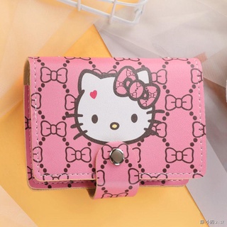 ✔พร้อมส่งจ้า✔กระเป๋าใส่บัตร น่ารัก Hello Kitty ผู้ถือบัตรสาวประณีตระดับไฮเอนด์ ins ลมความจุขนาดใหญ่ผู้ถือบัตรหลายบัตรผู้