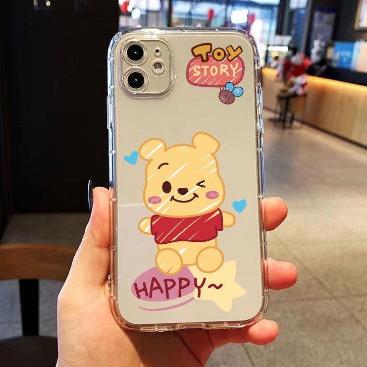 เคสiPhone15 มีความคิดสร้างสรรค์ สไตล์เกาหลี ของแท้ เคสป้องกันโทรศัพท์มือถือใส แบบนิ่ม ลายการ์ตูนหมีพูห์ สําหรับ เคสไอโฟน11 โทรศัพท์ ip i 6s 7 8 plus 11 เคสไอโฟน 13 เคสไอโฟน 14 เคสไอโฟน 12 pro max mini เคสไอโฟน7พลัส xs XR iPhone case เคสโทรศัพท์