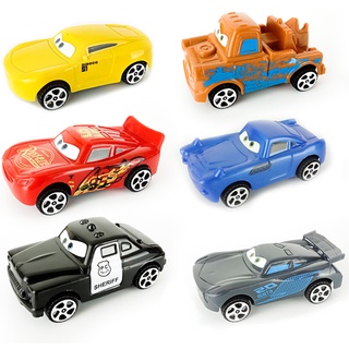 โมเดลฟิกเกอร์ Pixar Cars Lightning McQueen ของเล่นสําหรับเด็ก 6 ชิ้น