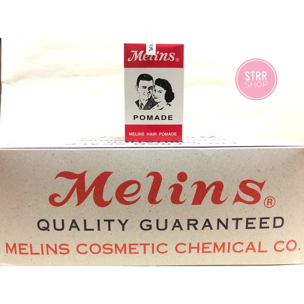 STRR Melins เมลินส์ ปอมเมด ครีมแต่งผมดำ สินค้ายกกล่อง (12กระปุก)