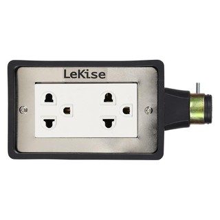 บล็อกยางพร้อมปลั๊กกราวด์คู่ LEKISE 2x4 นิ้ว RUBBER BOX + 2 GROUND OUTLET LEKISE 2X4