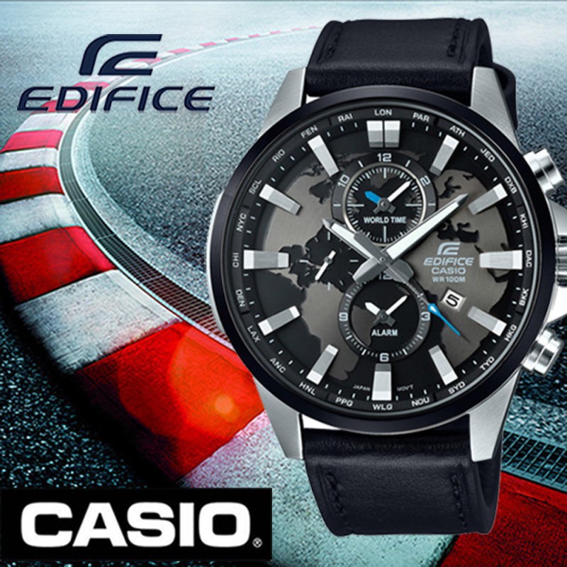 Casio นาฬิกา Edifice EFR-303L กันน้ำ ผู้ชายนาฬิกาสปอร์ตควอทซ์คลาสสิกเทรนด์ธุรกิจสบาย ๆ เหล็กนาฬิกากันน้ำ