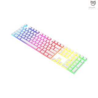 AJAZZ PBT Pudding Keycap 108 Keys PBT Keycap Set with Frosted Hand Feel for Mechanical Keyboard White(Only Keycaps)