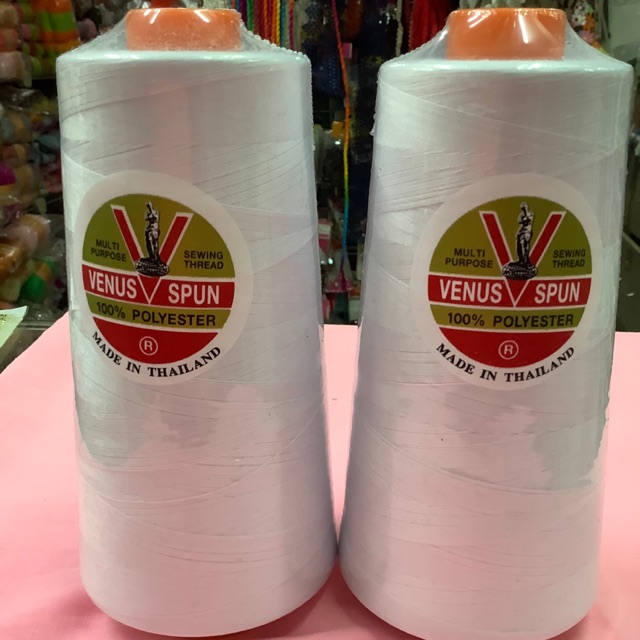 ด้ายวีนัสหลอดใหญ่ ด้ายเย็บผ้า  60/2-270กรัม สีขาว ออฟไวท์  ดำ(ราคา1หลอดค่ะ)+มาใหม่นกยูง 4,000 เมตร