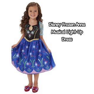 ชุดแฟนซี ชุดคอสตูม ชุดเจ้าหญิง Disney Frozen Anna Musical Light-Up Dress ลิขสิทธิ์แท้ นำเข้า UK
