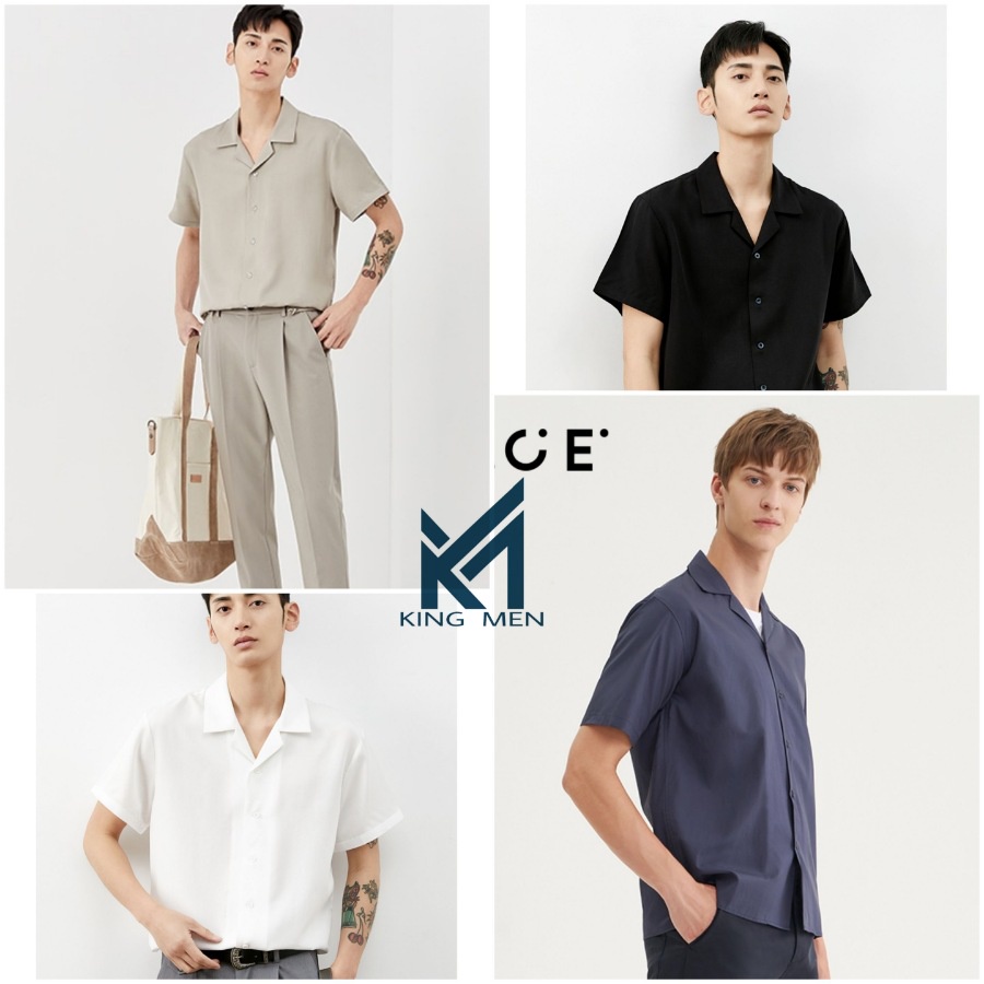เสื้อเชิ้ตเกาหลี แขนสั้น สีพื้น มีไซซ์ M L XL XXL ชาย/หญิงใส่ได้ คุณภาพดี ราคาถูก – โปรปัง
