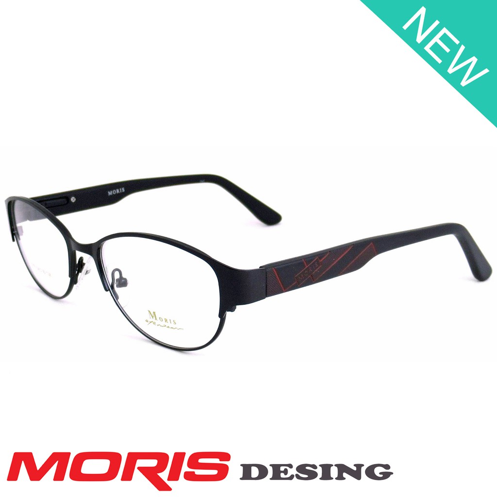 MORIS แว่นตา รุ่น 3210 สีดำ กรอบแว่นตา ( สำหรับตัดเลนส์ ) วัสดุ สแตนเลสสตีล ขาสปริง